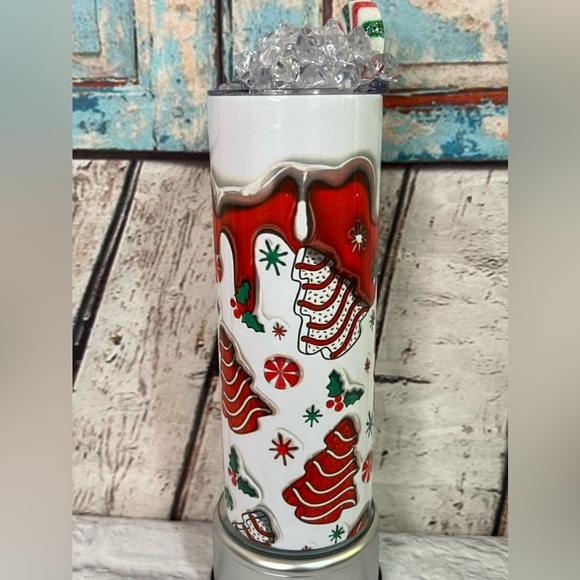 Christmas Tree Cakes Stainless Steel 20 Ounce Iced Tumbler New - Picture 4 of 6